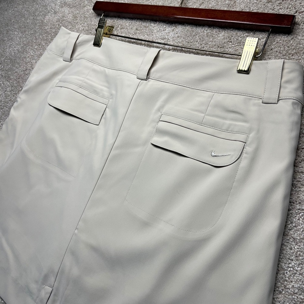 Nike‎ Golf Tour Performance Dri Fit Womens Skort Beige 12 Zip Pockets Preppy - Picture 12 of 12